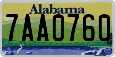 AL license plate 7AA0760