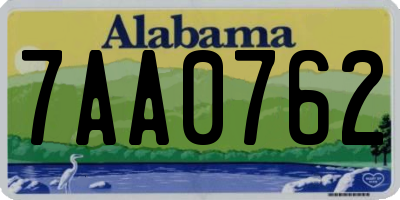 AL license plate 7AA0762