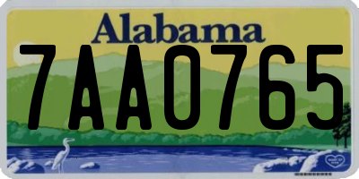 AL license plate 7AA0765