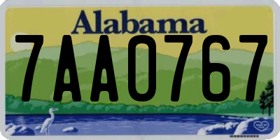 AL license plate 7AA0767