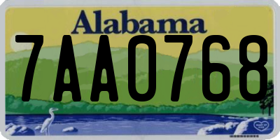 AL license plate 7AA0768