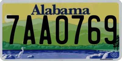 AL license plate 7AA0769