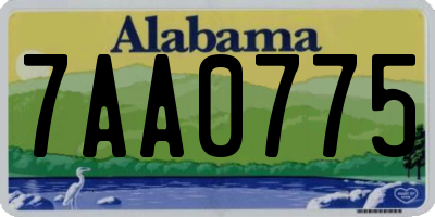 AL license plate 7AA0775