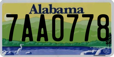 AL license plate 7AA0778