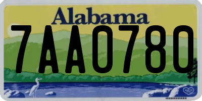 AL license plate 7AA0780