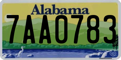 AL license plate 7AA0783