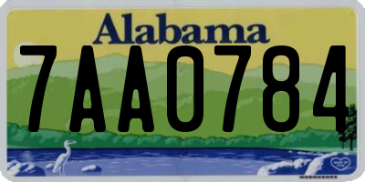 AL license plate 7AA0784