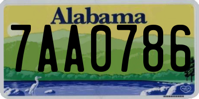 AL license plate 7AA0786
