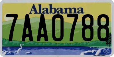 AL license plate 7AA0788