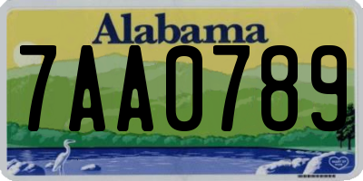 AL license plate 7AA0789