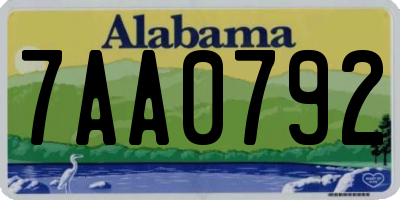 AL license plate 7AA0792