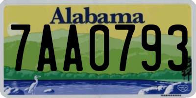 AL license plate 7AA0793
