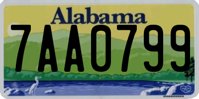 AL license plate 7AA0799