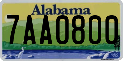 AL license plate 7AA0800