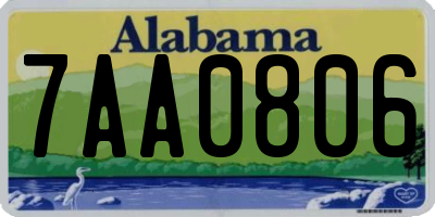 AL license plate 7AA0806