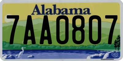 AL license plate 7AA0807