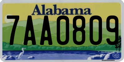 AL license plate 7AA0809