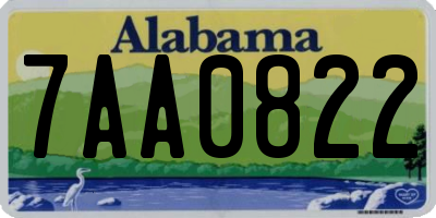 AL license plate 7AA0822