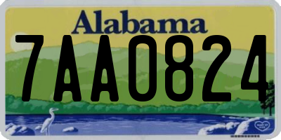 AL license plate 7AA0824