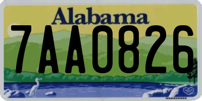 AL license plate 7AA0826