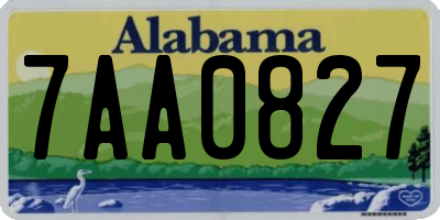 AL license plate 7AA0827