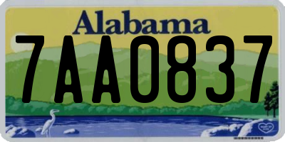 AL license plate 7AA0837