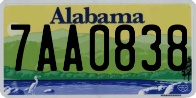 AL license plate 7AA0838