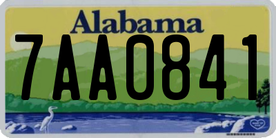 AL license plate 7AA0841