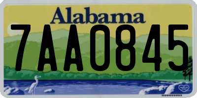 AL license plate 7AA0845