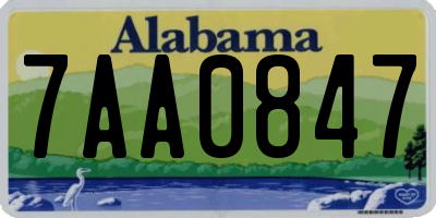 AL license plate 7AA0847