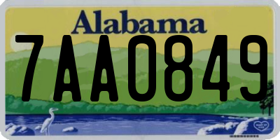 AL license plate 7AA0849