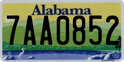 AL license plate 7AA0852