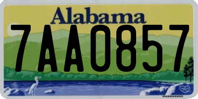 AL license plate 7AA0857