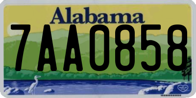 AL license plate 7AA0858