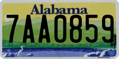 AL license plate 7AA0859