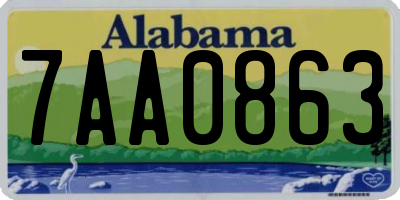 AL license plate 7AA0863