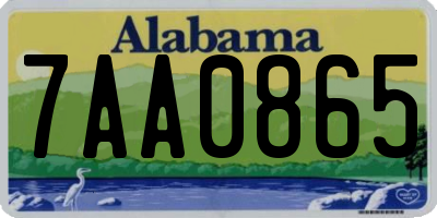 AL license plate 7AA0865