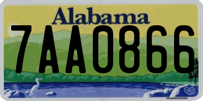 AL license plate 7AA0866
