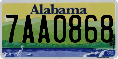 AL license plate 7AA0868