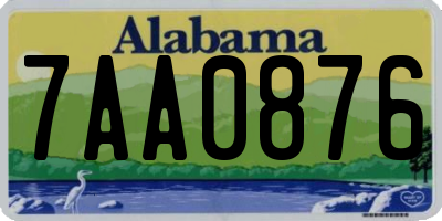 AL license plate 7AA0876