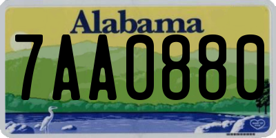 AL license plate 7AA0880