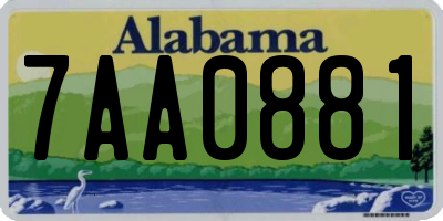 AL license plate 7AA0881