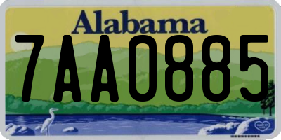 AL license plate 7AA0885