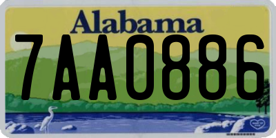 AL license plate 7AA0886