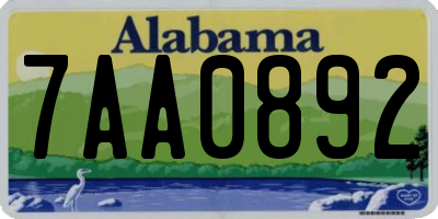 AL license plate 7AA0892