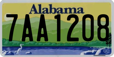 AL license plate 7AA1208