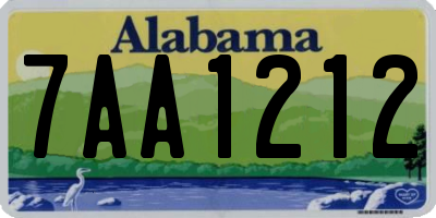 AL license plate 7AA1212