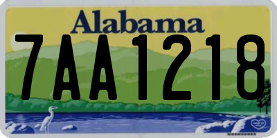 AL license plate 7AA1218