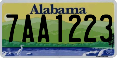 AL license plate 7AA1223