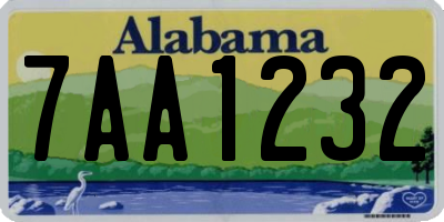 AL license plate 7AA1232